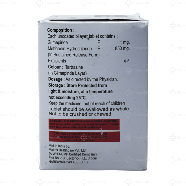 Glidax M 1/850mg Tablet SR 10s