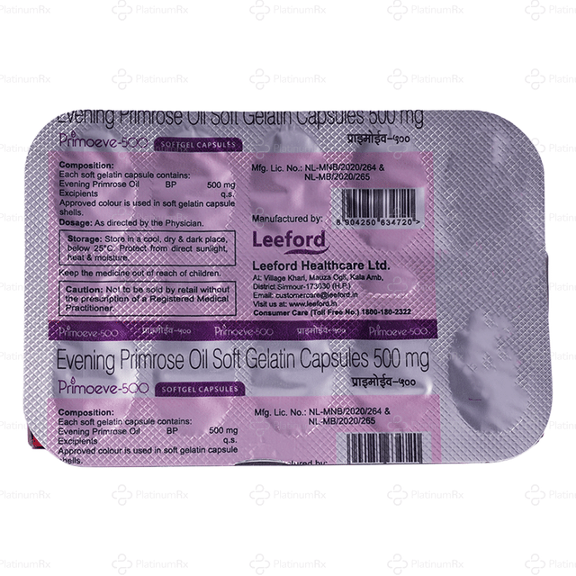 Primoeve 500mg Capsule 10s