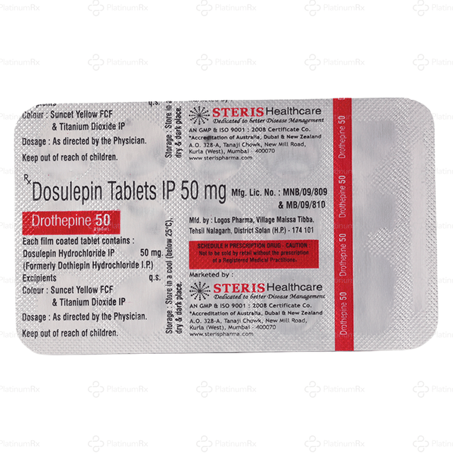 Drothepine 50mg Tablet 15s