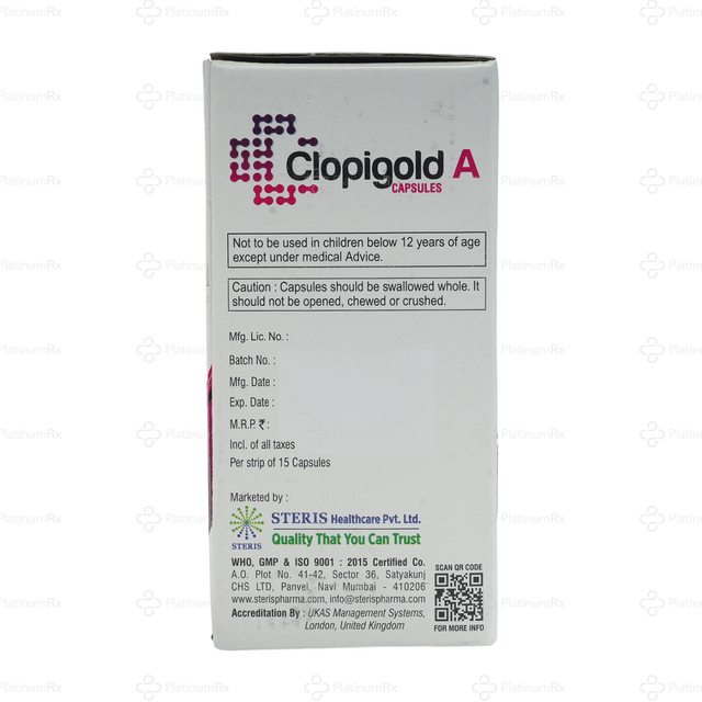 Clopigold A 150/75mg Capsule 15s