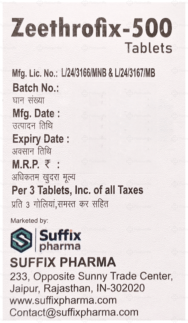 Zeethrofix 500mg Tablet 3s