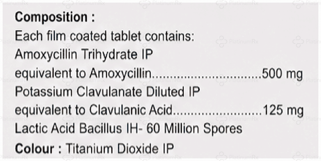Ernaclav LB 500/125mg/60M Tablet 10s