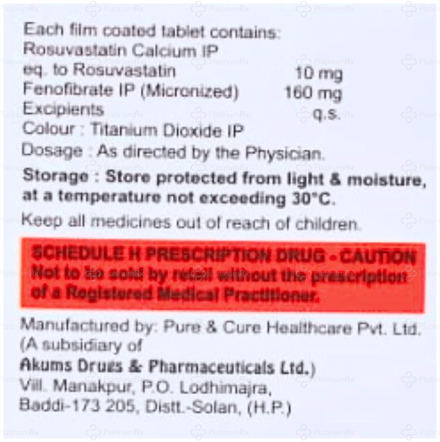 Rosuvocad F 160/10mg Tablet 10s