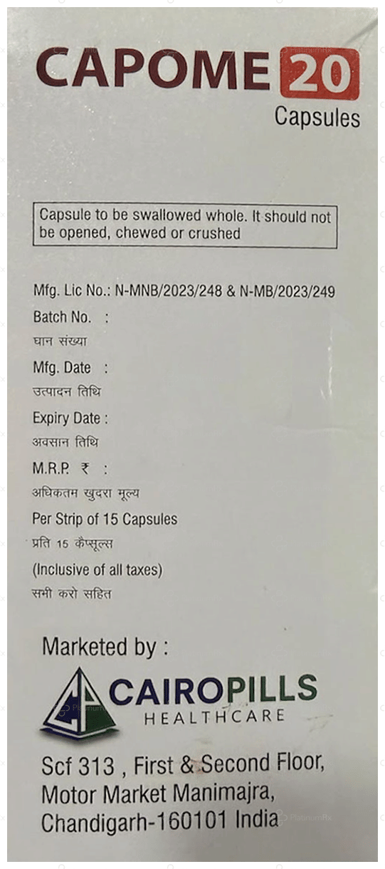 Capome 20mg Capsule 15s