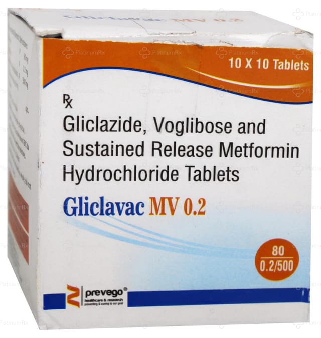 Gliclavac MV 0.2/500/80mg Tablet SR 10s
