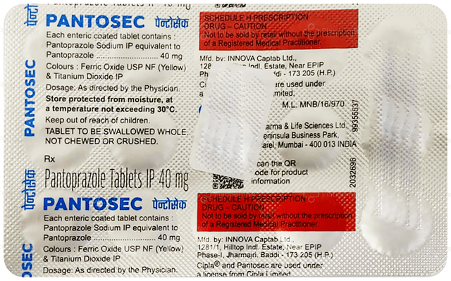 Pantosec 40mg Tablet 15s