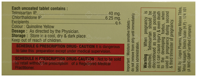 Tazwell CH 6.25/40mg Tablet 10s
