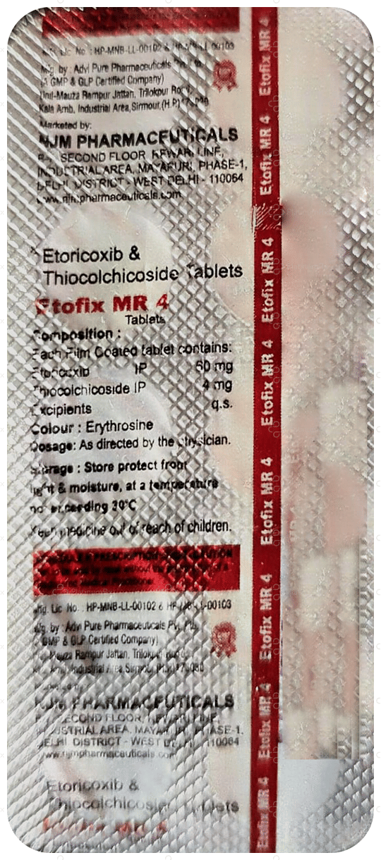 Etofix MR 60/4mg Tablet 10s