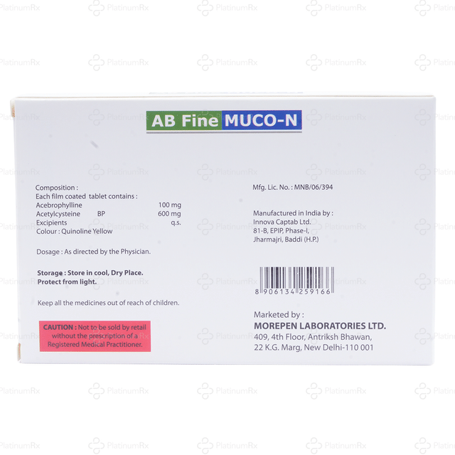 AB Fine Muco N 100/600mg Tablet 10s