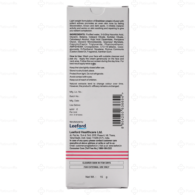 Enshiner Dark Spot Correcting Cream 15gm