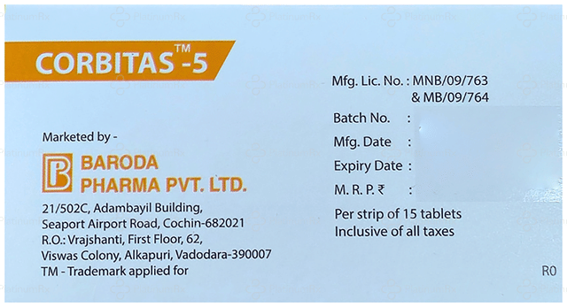 Corbitas 5mg Tablet 15s
