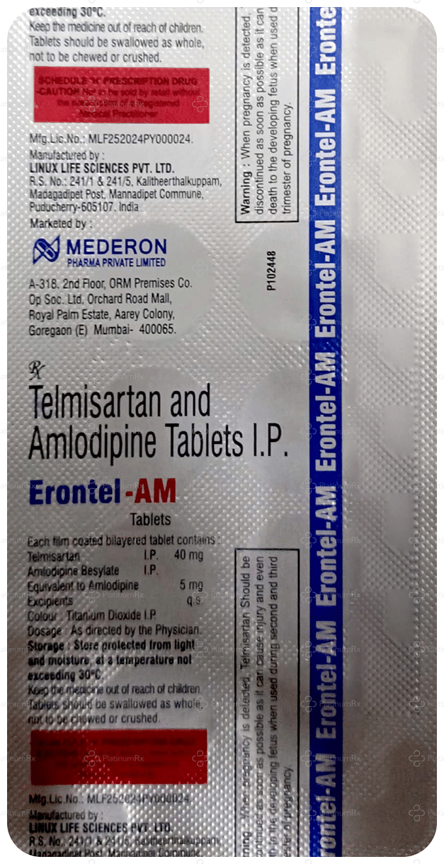 Erontel AM 5/40mg Tablet 10s