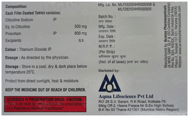 Aqmacit P 500/800mg Tablet 10s