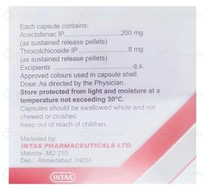 Hifenac TH OD 200/8mg Capsule 5s