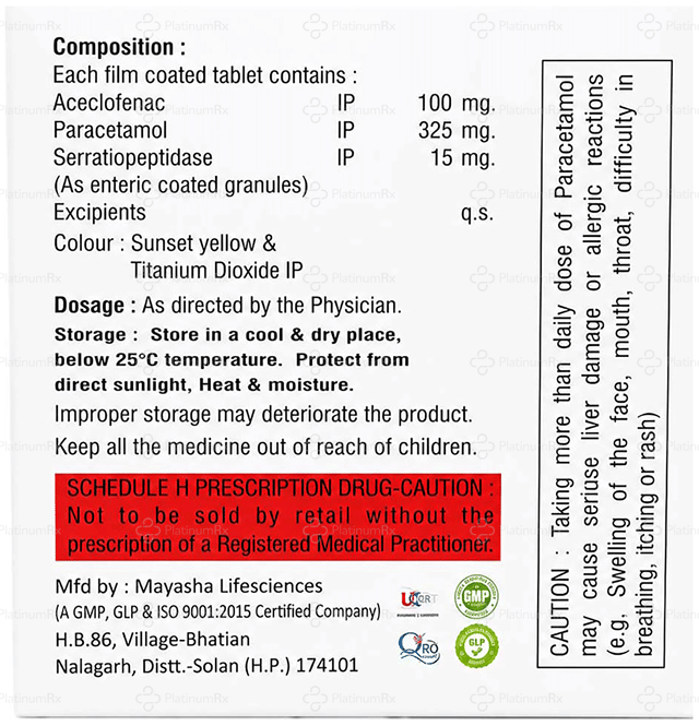 Trionics SP 100/325/15mg Tablet 10s