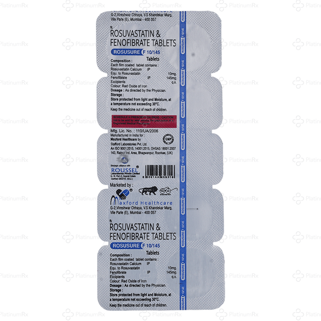 Rosusure F 10/145mg Tablet 10s