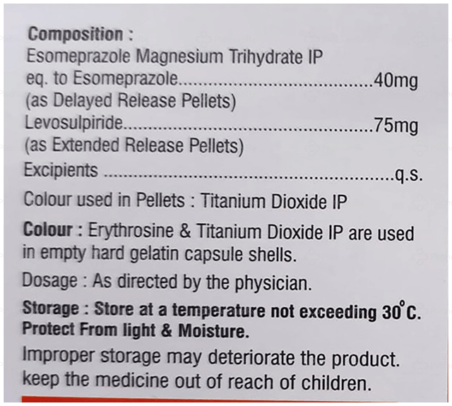 Esoeasy L 40/75mg Capsule ER 10s