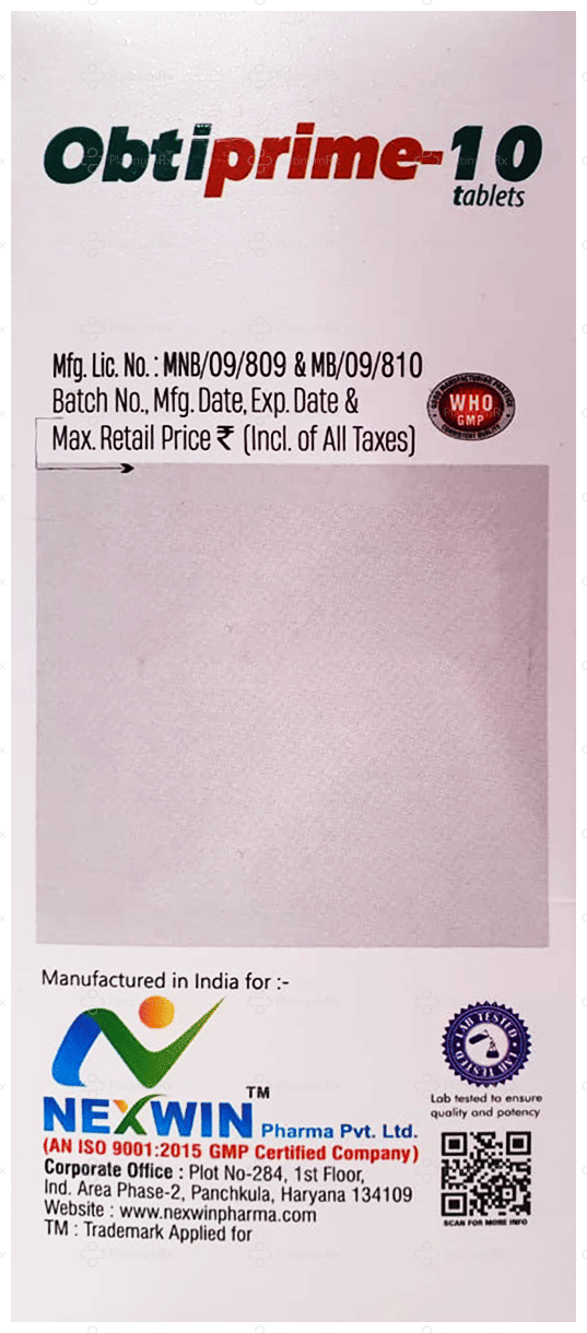 Obtiprime 10mg Tablet 10s