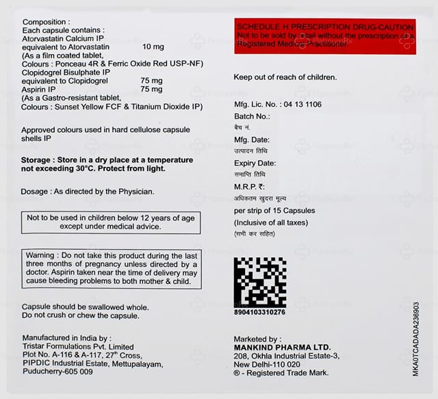 Lipikind Plus 75/75/10mg Capsule 15s