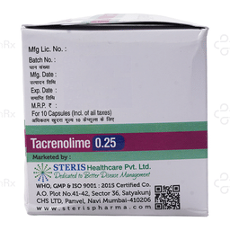 Tacrenolime 0.25mg Capsule 10s