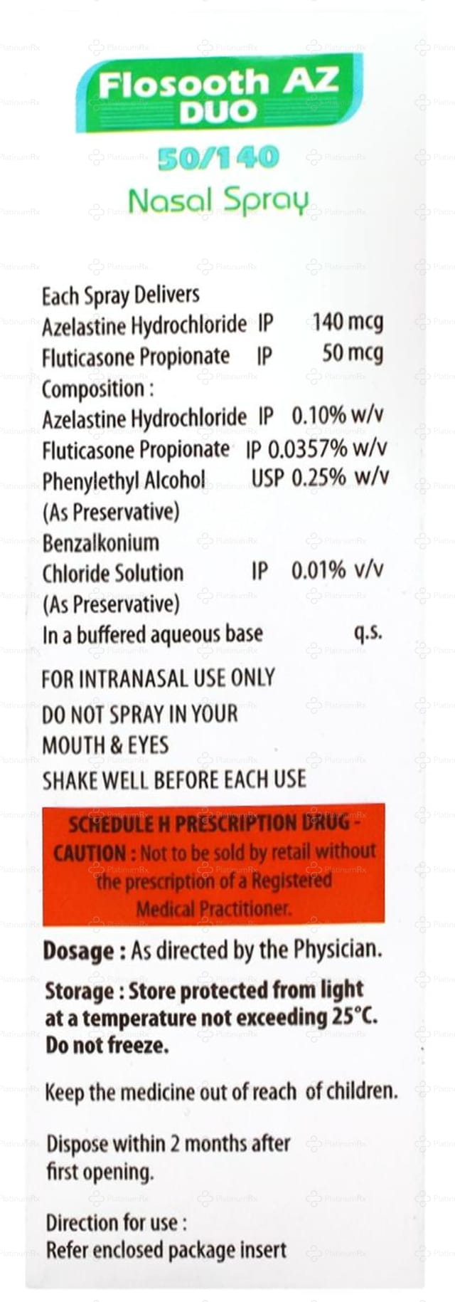 Flosooth AZ Duo 70MDI Nasal Spray 9.8ml
