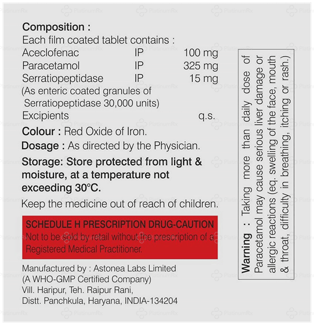 Dolmo SP 100/325/15mg Tablet 10s