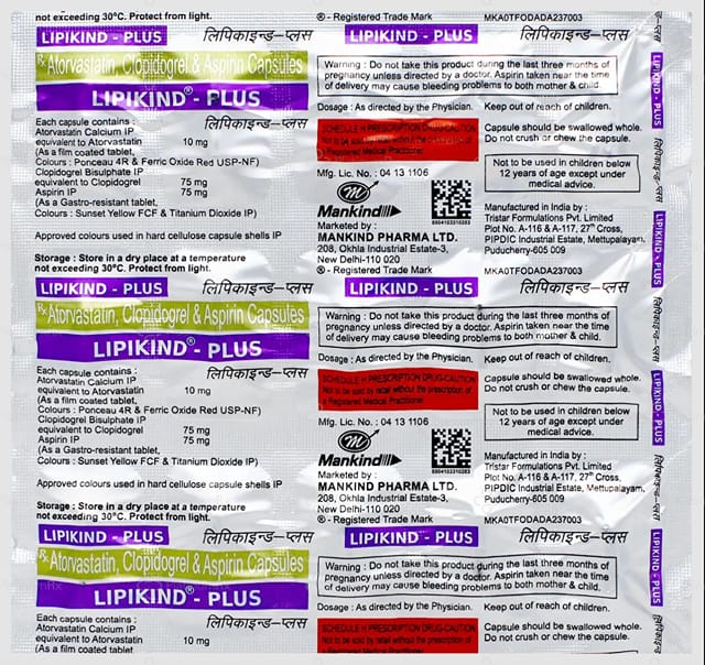 Lipikind Plus 75/75/10mg Capsule 15s