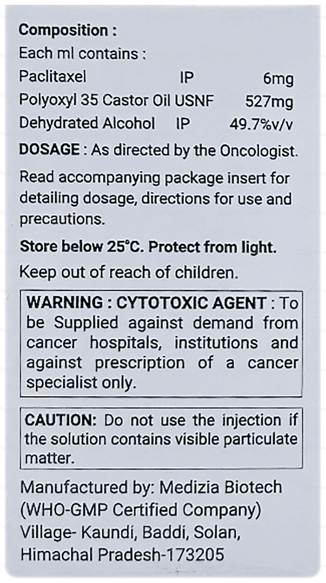 Taxelpix-100 6mg Injection 16.7ml