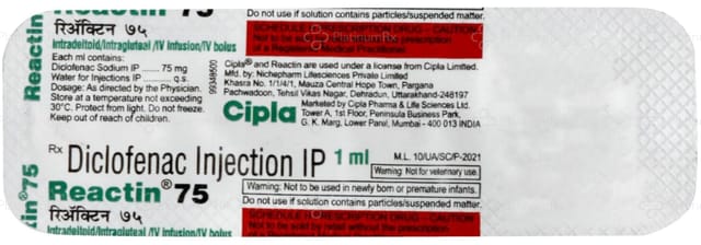 Reactin 75mg Injection 1ml