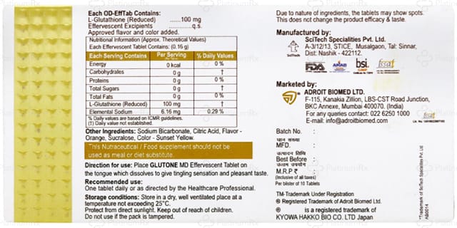 Glutone MD Effervescent Tablet 10s