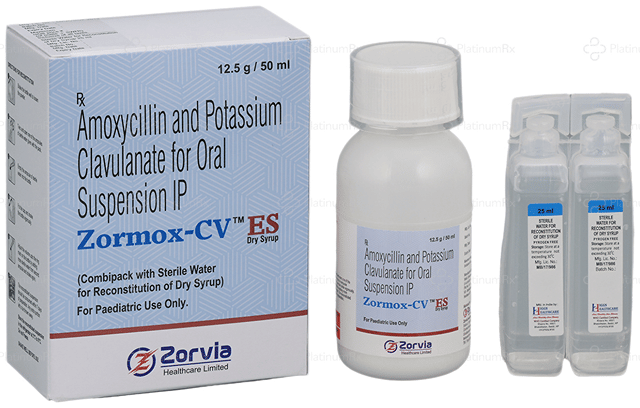 Zormox CV ES 600/42.9mg Oral Suspension Combipack 50ml