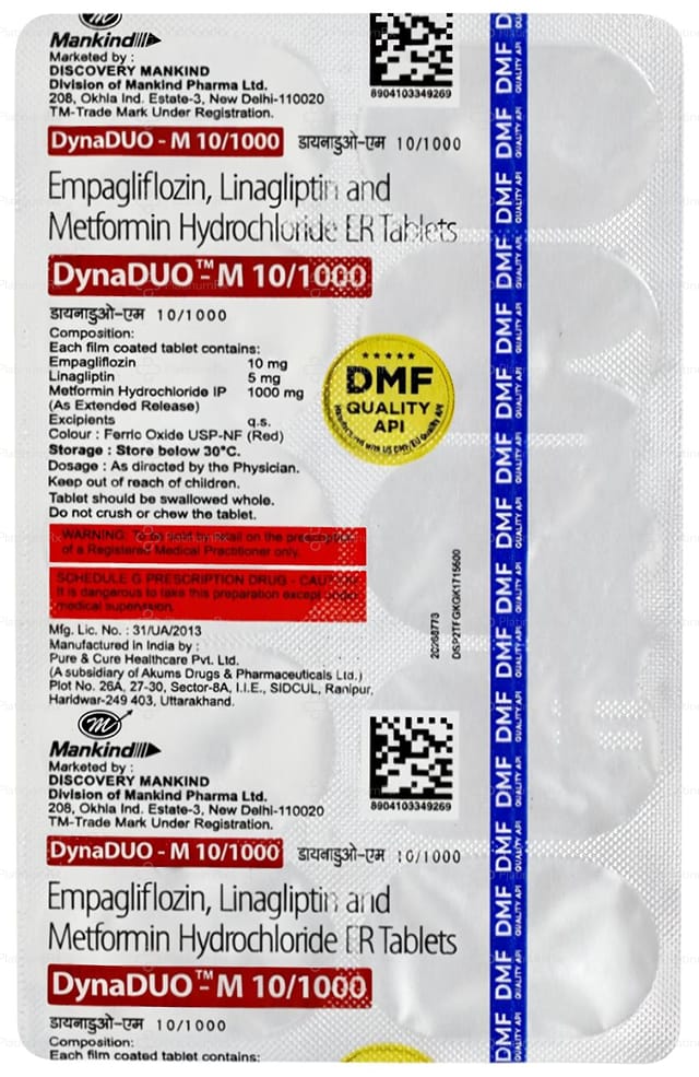 Dynaduo M 10/1000mg Tablet 10s