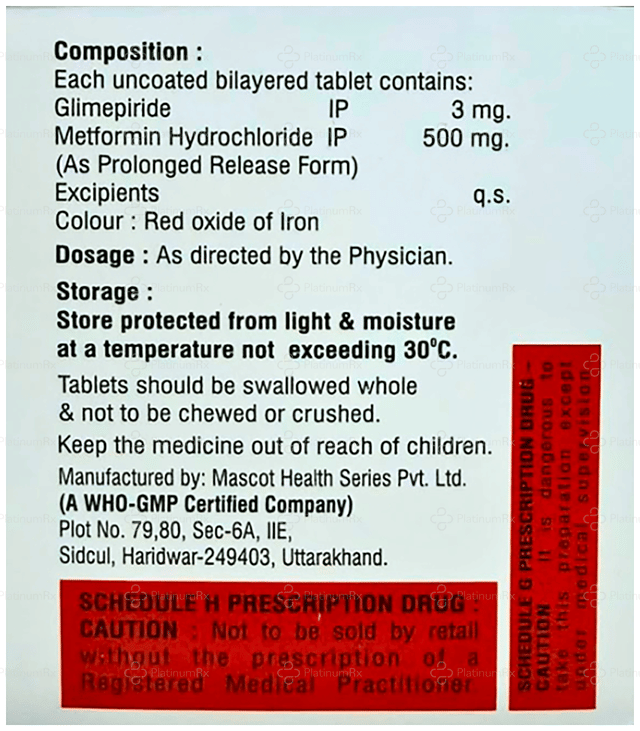 RicaPride M 3/500mg Tablet PR 15s