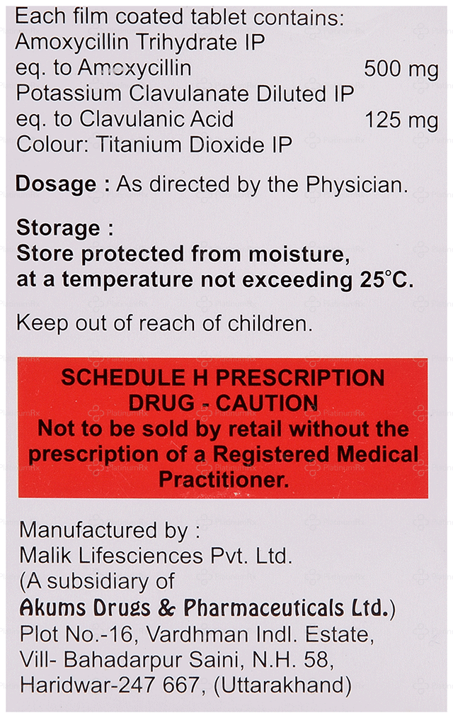 Vivaclav 500/125mg Tablet 10s