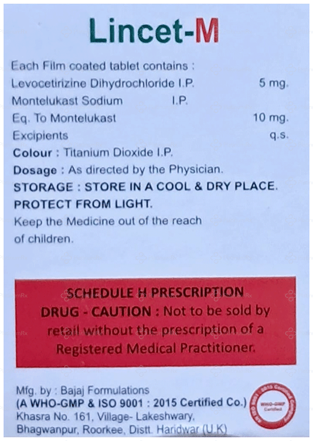 Lincet M 5/10mg Tablet 10s
