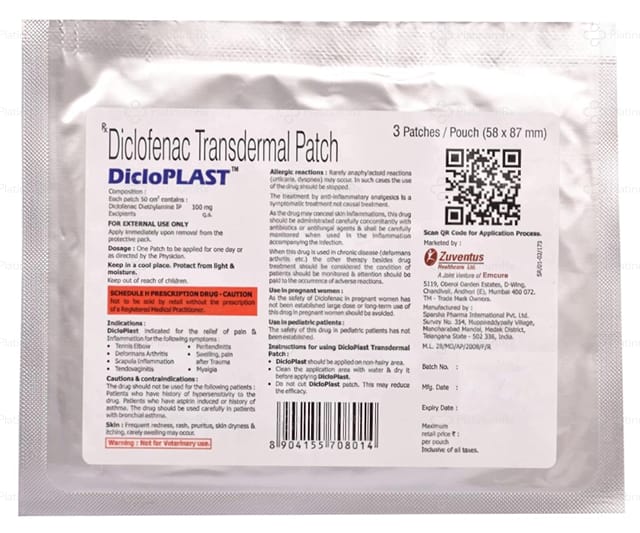 Dicloplast 100mg Patch 3s