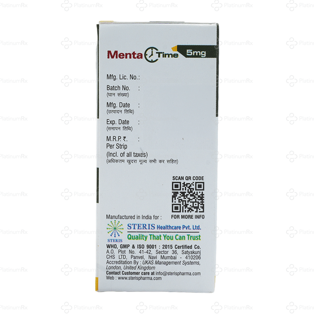 Mentatime 5mg Tablet 10s