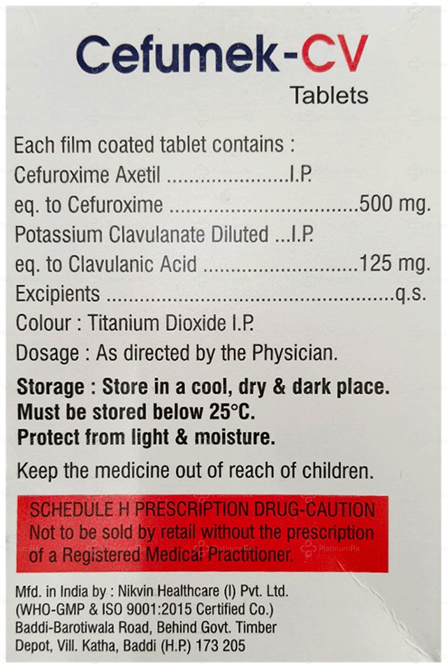 Cefumek CV 500/125mg Tablet 10s
