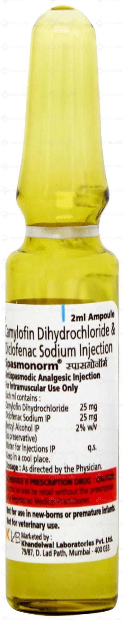 Spasmonorm 25/25mg Injection 2ml