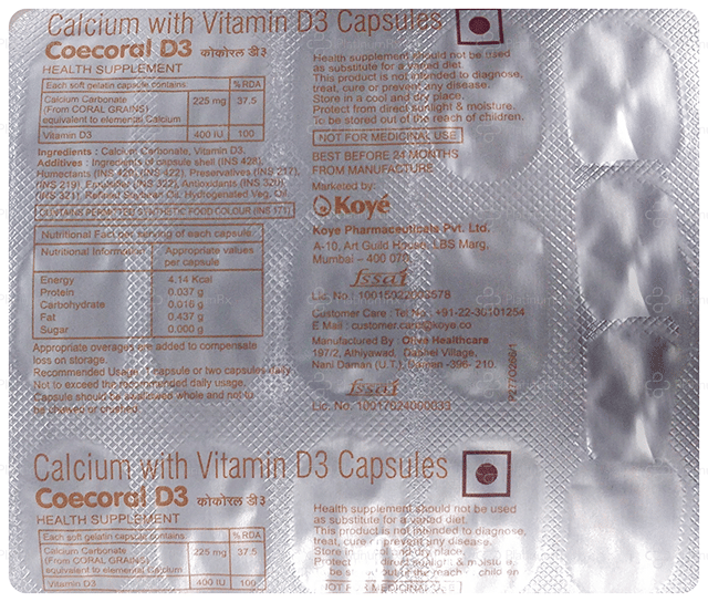 Coecoral D3 Capsule 15s