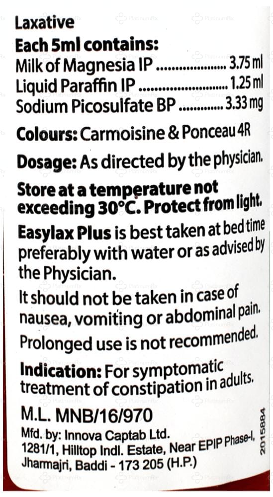 Easylax Plus Oral Emulsion Peppermint Syrup 170ml