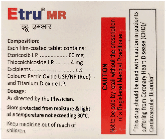 Etru MR 60/4mg Tablet 10s