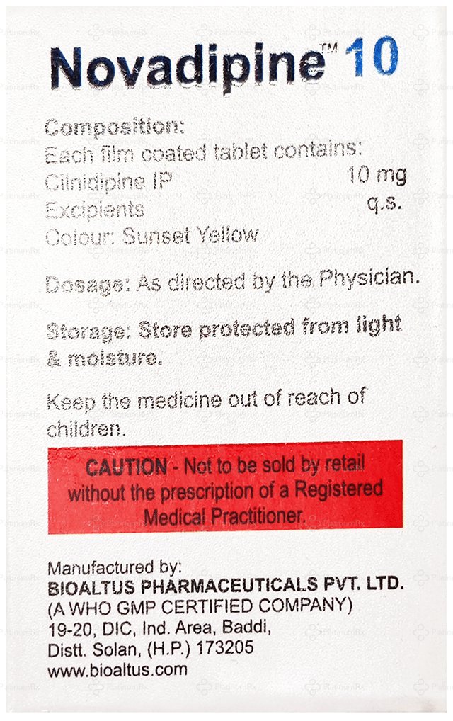 Novadipine 10mg Tablet 15s