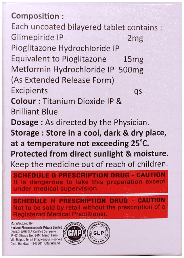 Glavipill PG 2/500/15mg Tablet ER 10s