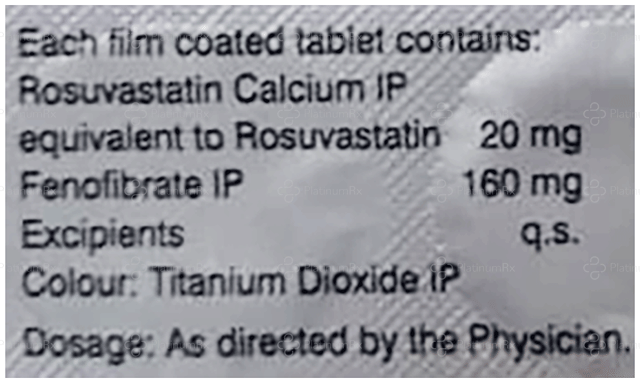 Rosuvas F 160/20mg Tablet 15s