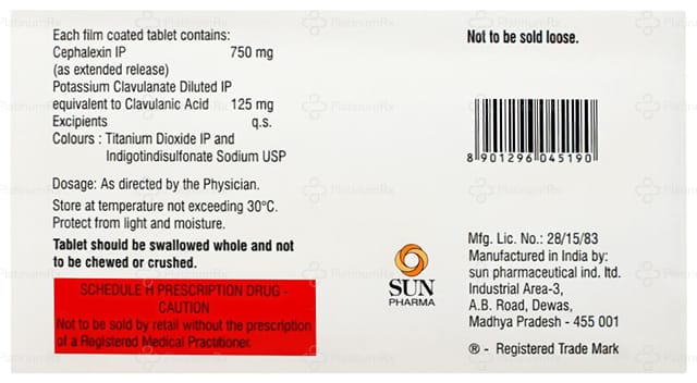 Sporidex CV 750/125mg Tablet ER 10s