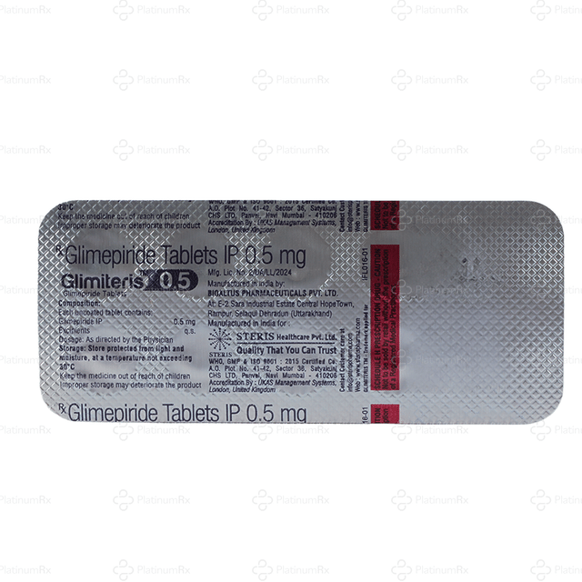 Glimiteris 0.5mg Tablet 10s