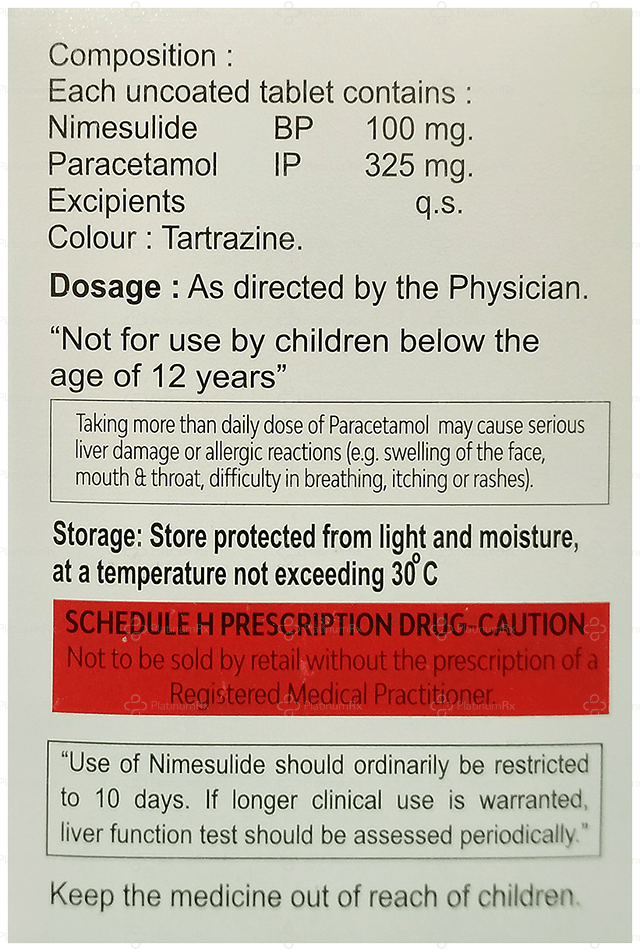 Nimosil P 100/325mg Tablet 10s