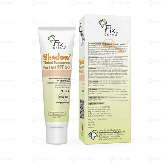 Fix Derma Shadow SPF 50+ Tinted Sunscreen Gel 30gm