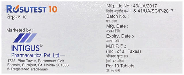 Rosutest 10mg Tablet 10s